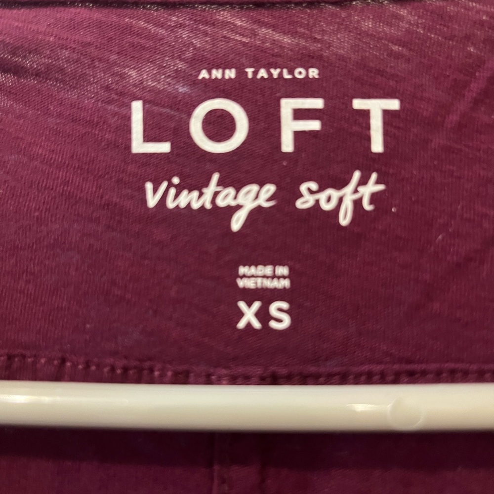 Two LOFT Vintage Soft Burgundy and Blush Pink Longsleeve Top - Picture 4 of 4